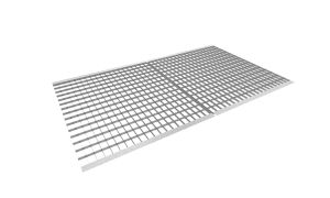 Palettenregal Zusatzebene mit Gitterrost, Breite 1800 mm, Tiefe 1100 mm, 2 Palettenplätze, 500 kg/m² Traglast Regalauflage