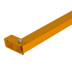 Durchschubsicherung, Breite 2300 mm, Distanz 70 mm, Farbe hellorange - RAL 2008