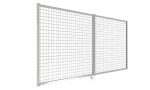 Drahtgitter-Flügeltür ohne Befestigung, Höhe 900 mm, Breite 2700 mm, RAL 7037 staubgrau