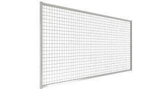 Drahtgitter-Rückwand ohne Befestigung, Höhe 1200 mm, Breite 3600 mm, RAL 7037 staubgrau