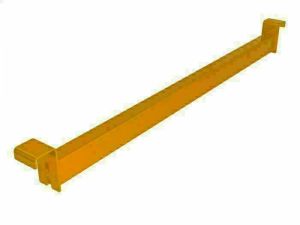 Tiefenträger - Typ 604015, Länge 1008 mm für Regaltiefe 1100 mm, Holmbreite 50 mm, Anschweißmaß 44 mm zum Einlegen von Böden, hellorange - RAL 2008