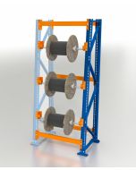 Kabeltrommelregal Schrägregalsystem, Anbauregal, H4000xB1350xT750 mm, 5 Ebenen, 2500 kg Feldlast, 49 mm Ø Trommelrohr