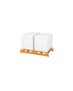 Palettenregal Zusatzebene ohne Böden, Breite 1825 mm, Tiefe 1100 mm, 2 Palettenplätze, 3000 kg Fachlast, Traverse orange