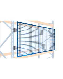 Drahtgitter-Rückwand inkl. Befestigung (Überstand 170 / 200 mm), Höhe 1200 mm, Breite 3600 mm, RAL 5019 capriblau