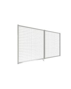Drahtgitter-Flügeltür ohne Befestigung, Höhe 900 mm, Breite 2700 mm, RAL 7037 staubgrau