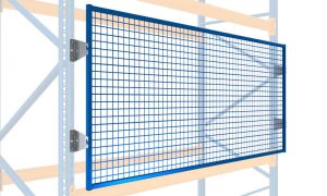 Drahtgitter-Rückwand inkl. Befestigung (Überstand 170 / 200 mm), Höhe 1200 mm, Breite 1825 mm, RAL 5019 capriblau